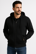 Ζακέτα φούτερ δικλονο super coton με κουκούλα BLUE BLACK