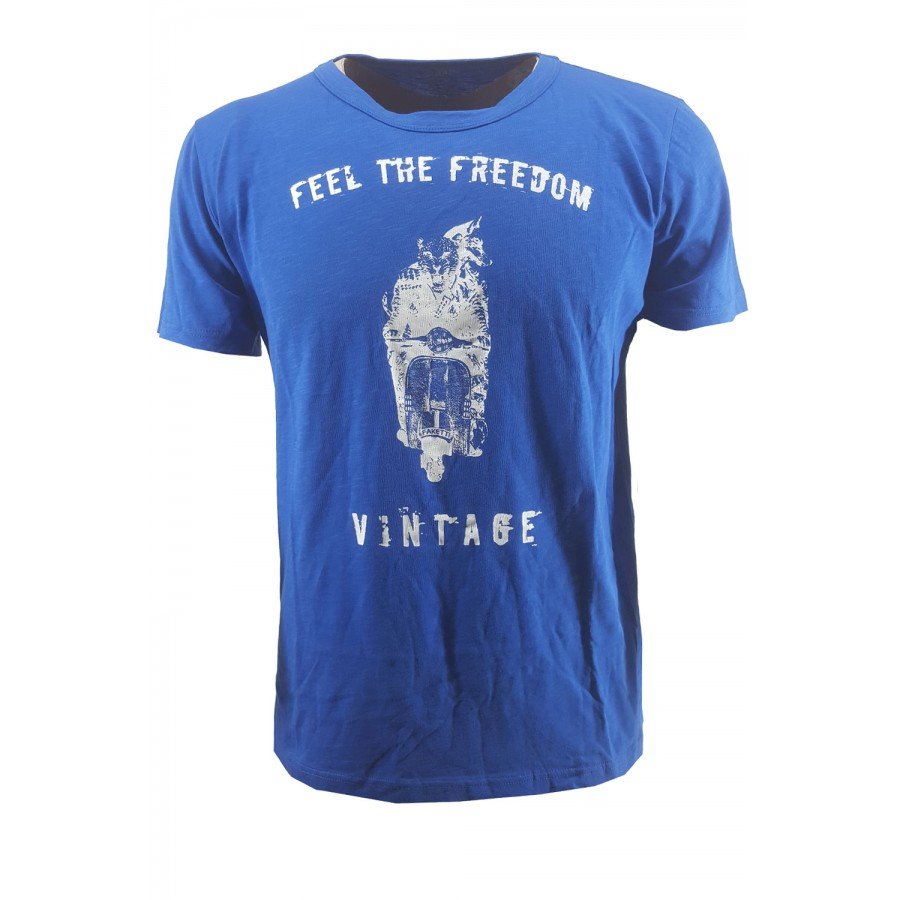 Μπλούζα LucianoFaketti T-Shirt τύπωμα βαμβακερό 100% flama μπλε