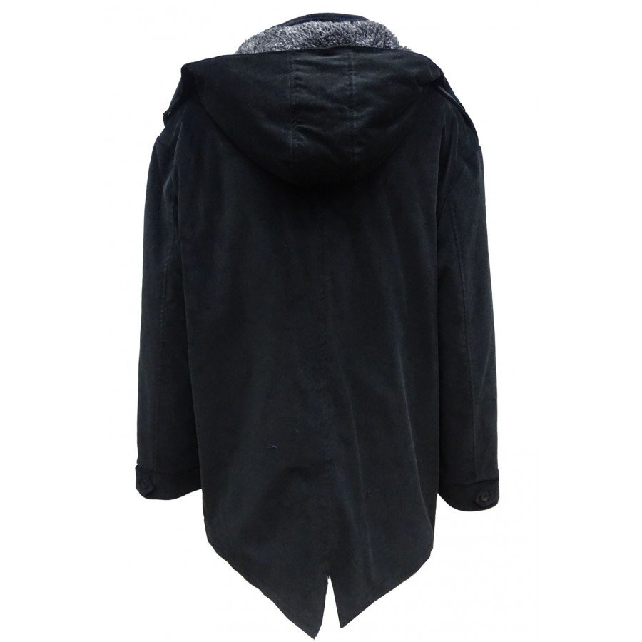 Μπουφάν Parkas Μοντγκόμερι Παλτό BLUE LAKE SUET Μαύρο