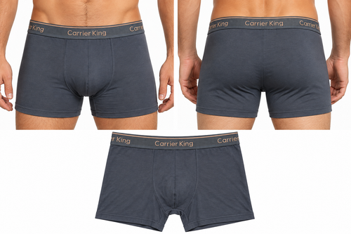 Boxer ανδρικά σχεδιαστικά 95% polyest 5 spantex γκρι