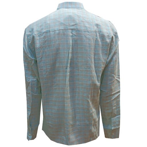 Πουκάμισο καρώ"Luciano Faketti" Ανδρικό LINEN-COTTON σε χρώμα πράσινο