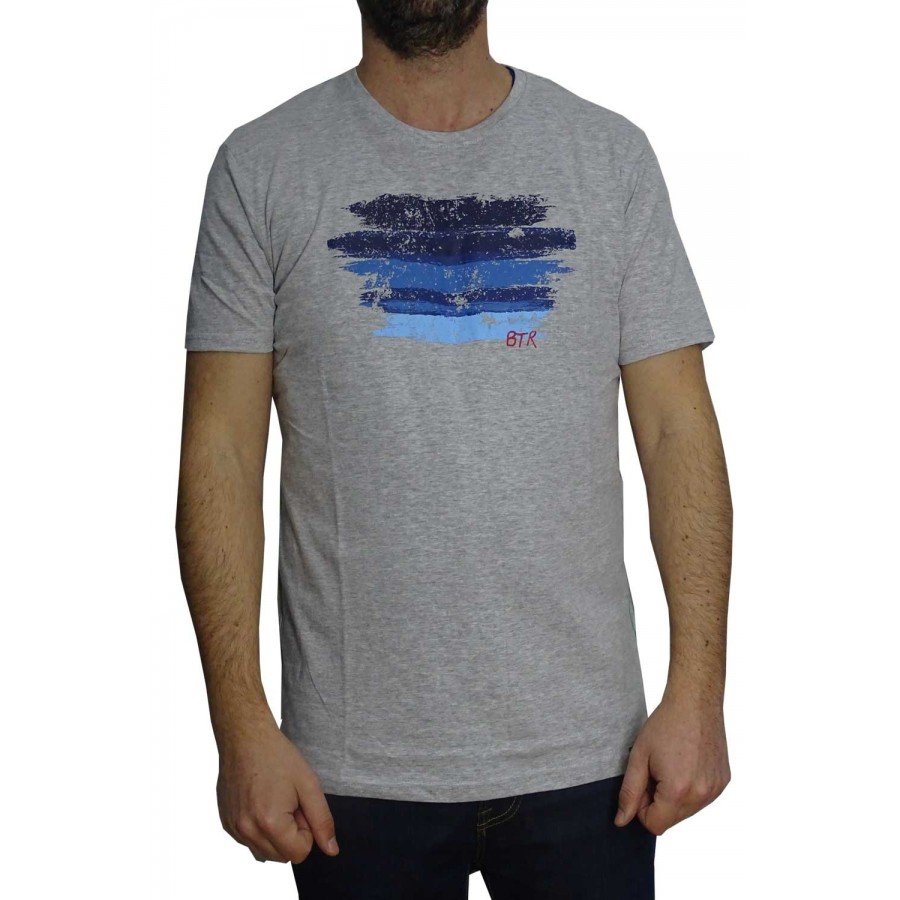 Μπλουζάκι T-shirts μακό βαμβακερό acid wash γκρι