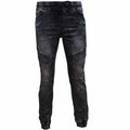 Παντελόνι jean τζιν με ποδομανσετα slim line Βαμβάκι 58% - Polyester 39% - Elastans 3% λαστιχένια ζώνη για καλύτερη άνεση μαυρο