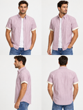 Πουκάμισο λιλά κοντομάνικο ριγέ compose SLIM FIT