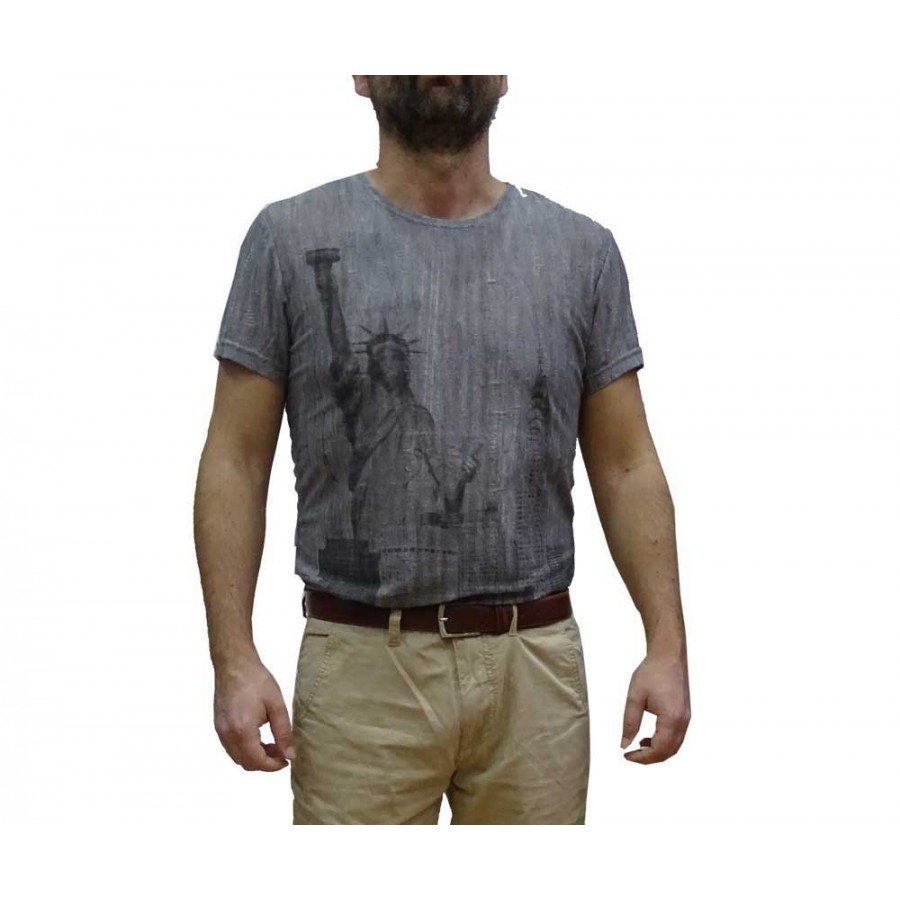 Μπλουζάκι  T-shirts  in fashion COTTON 75%-POL 25% σε χρώμα γκρι