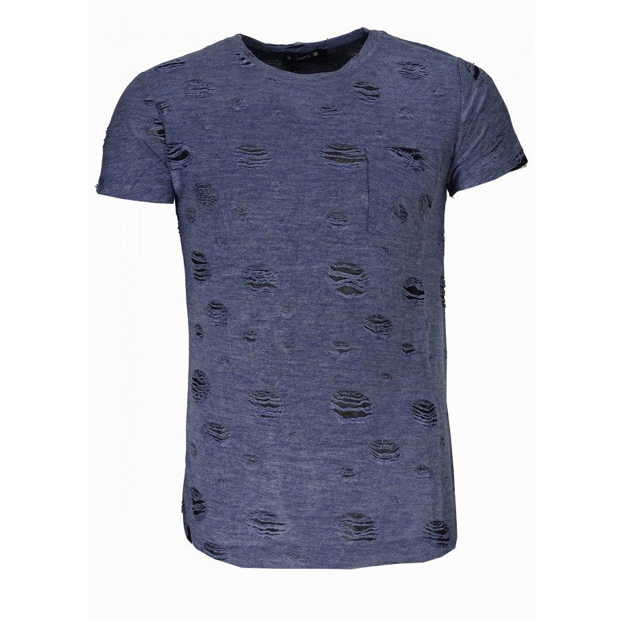 Μπλουζάκι Luciano Faketti in fashion Βαμβακερό 65%-Πολ. 35% SLIM FIT σε χρώμα μπλε
