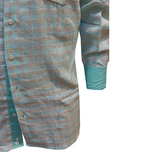 Πουκάμισο καρώ"Luciano Faketti" Ανδρικό LINEN-COTTON σε χρώμα πράσινο