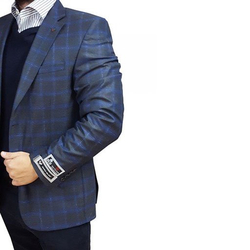Σακάκι Marco Milano in fashion καρώ μπλε