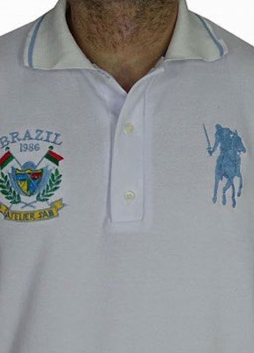 Μπλουζάκι POLO πικέ ελληνικής κατασκευής με κεντήματα λεύκο