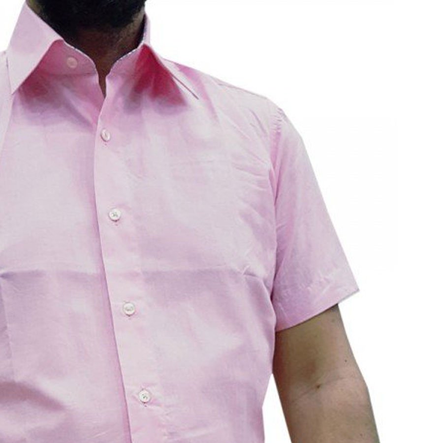 Πουκάμισο ροζ κοντομάνικο στενή γραμμή