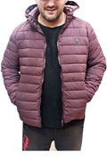 Μπουφάν NORTH STAR jacket με οριζόντια καπιτονέ και αποσπώμενη Κουκούλα Μπορντό