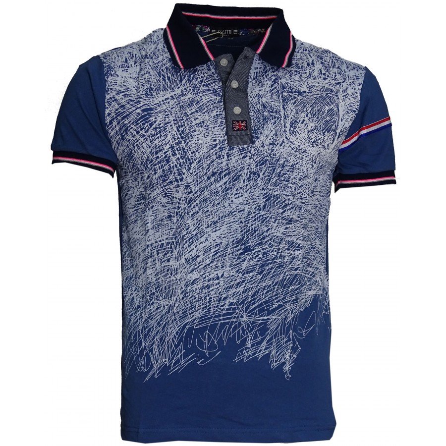 Μπλουζάκι POLO Luciano Faketti  in fashion  Βαμβακερό 95%-Πολ.5% σε χρώμα ρουα