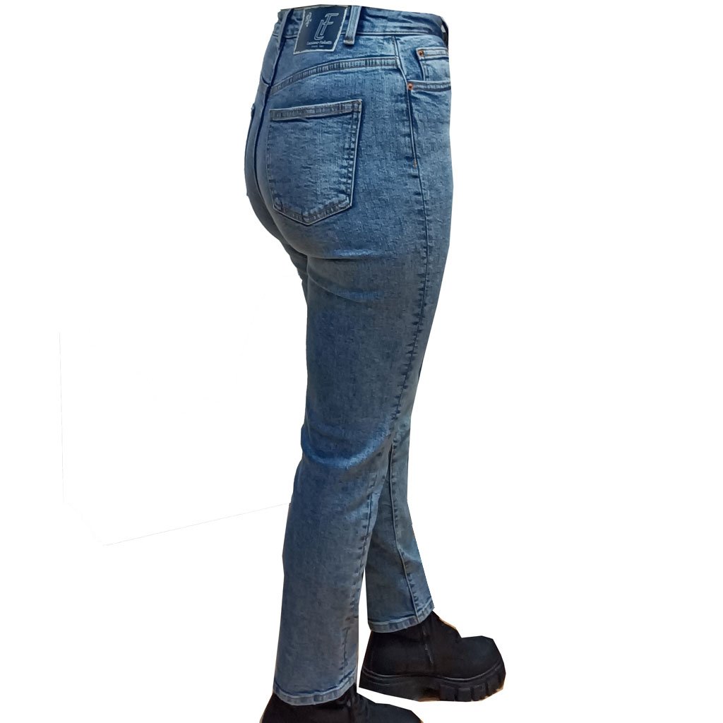 Παντελόνι τζιν jean ελαστικο ψιλοκαβαλο stone wash Luciano Faketti indico μπλε