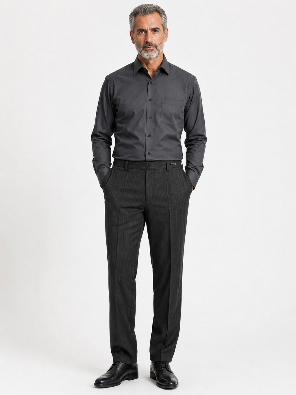 Παντελόνι Luciano Faketti Mens Figure  wool  riga μαυρο