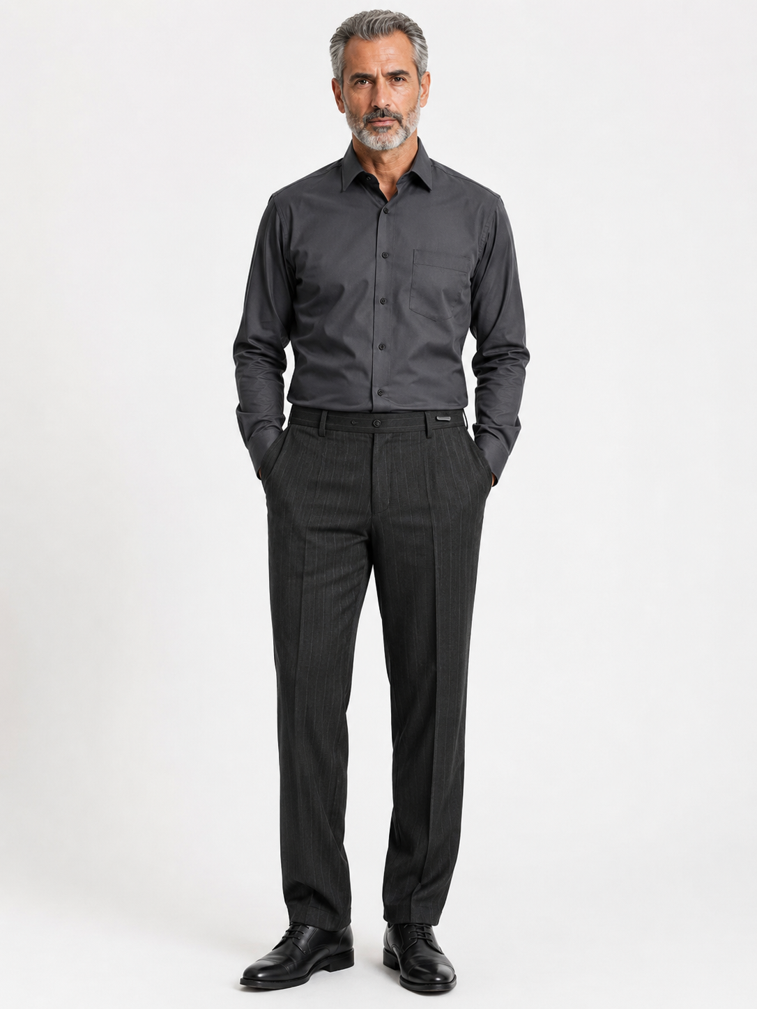 Παντελόνι Luciano Faketti Mens Figure  wool  riga μαυρο