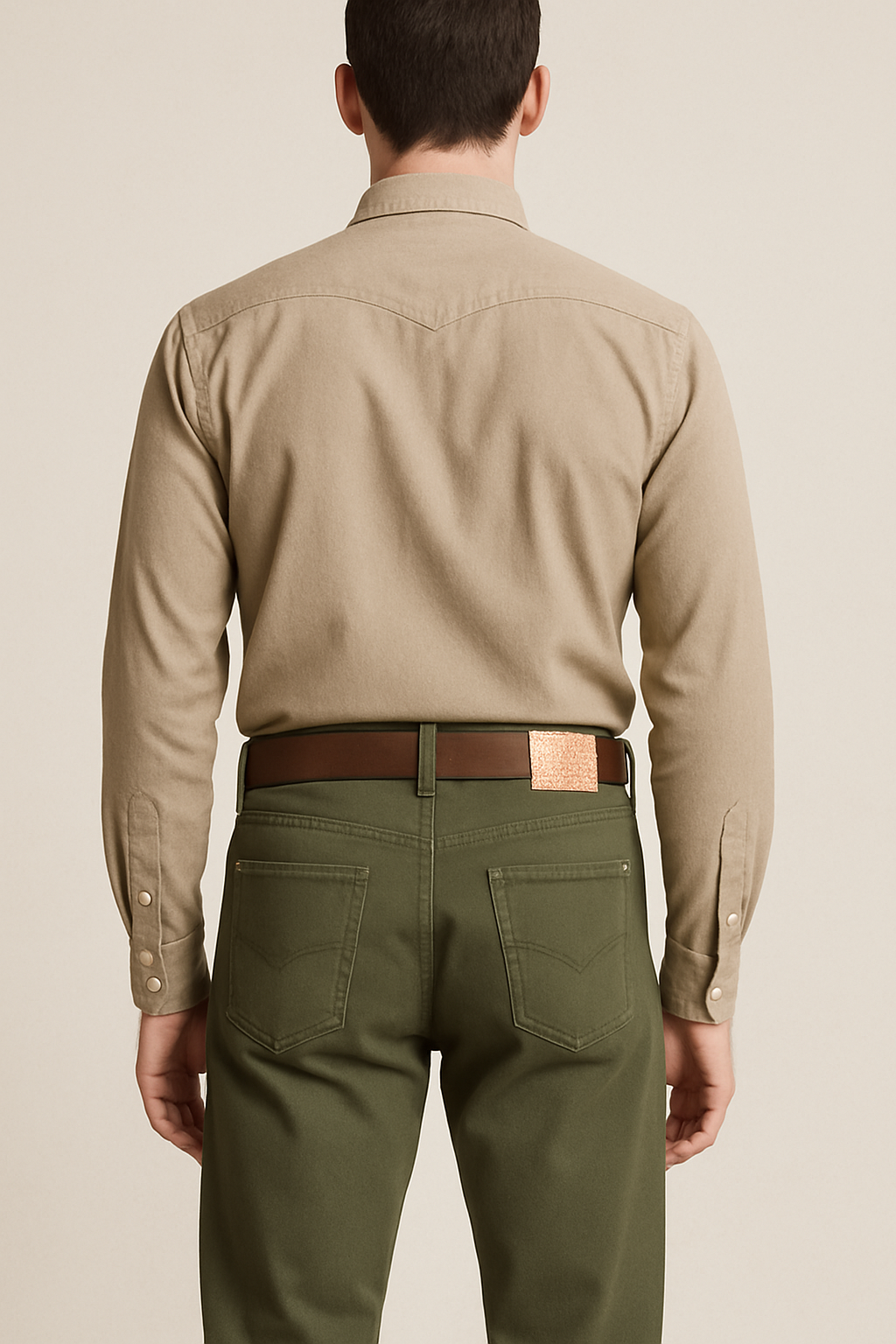 Παντελόνι chinos in fashion cotton100% λαδί