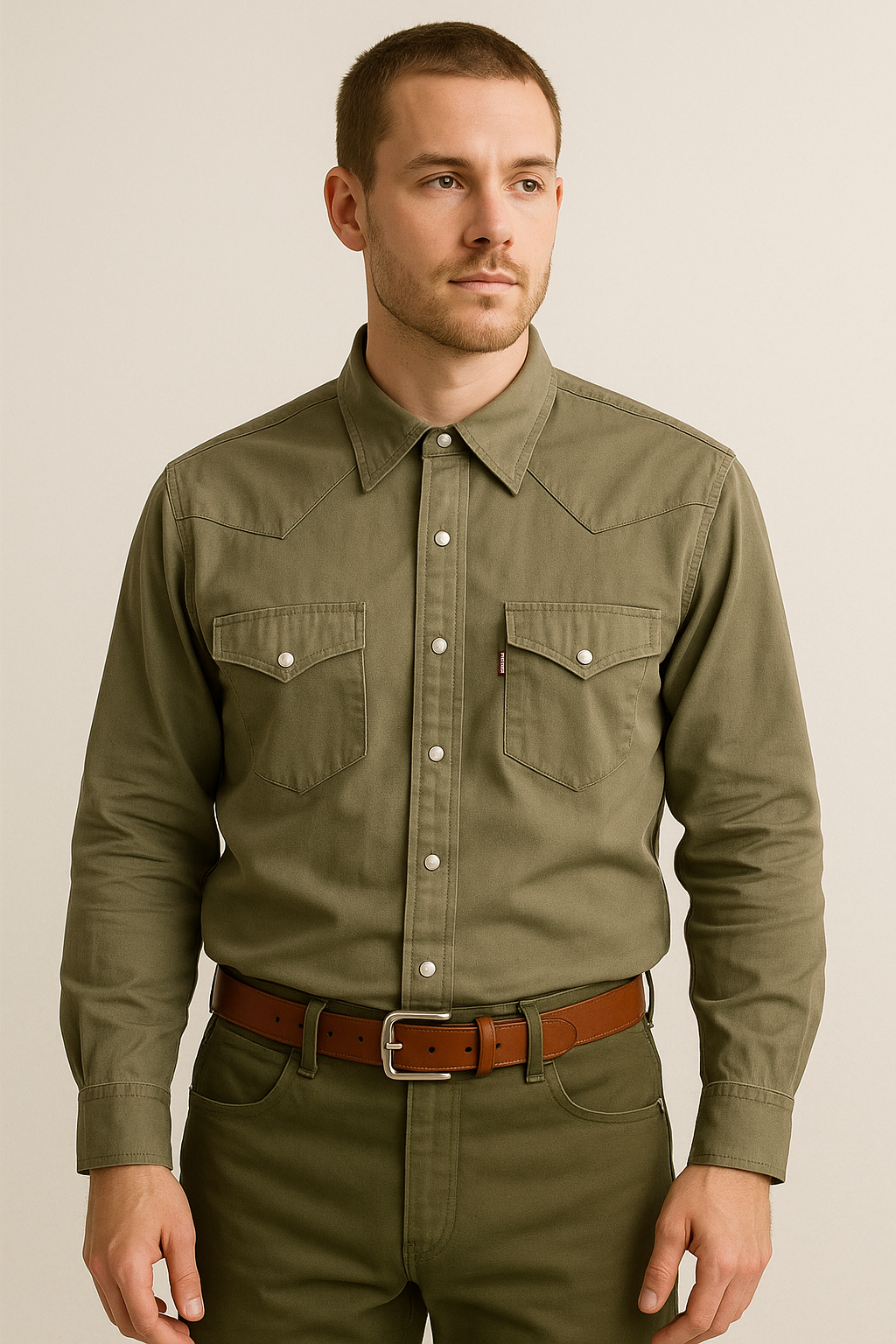 Παντελόνι chinos in fashion cotton100% λαδί