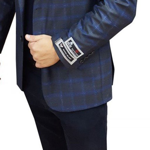Σακάκι Marco Milano in fashion καρώ μπλε