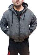 Μπουφάν Ζακέτα jacket BLUE LAKE με υαλοβάμβακα με κουκούλα μαυρο γκρι