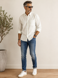 Πουκάμισο ελαστικο slim fit ριγε κιτρινο