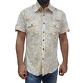 Πουκάμισο κοντομάνικο 3BGROUPS slim fit Μπέζ
