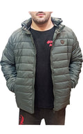 Μπουφάν NORTH STAR jacket με οριζόντια καπιτονέ και αποσπώμενη Κουκούλα χακί